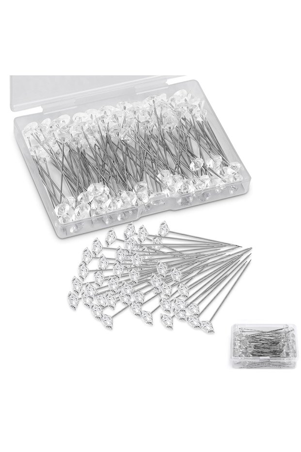 200pcs 50/100/200pcs Diamond Rhinestones Head Positioning Needles Stitch Sewing Pins Straight Push f