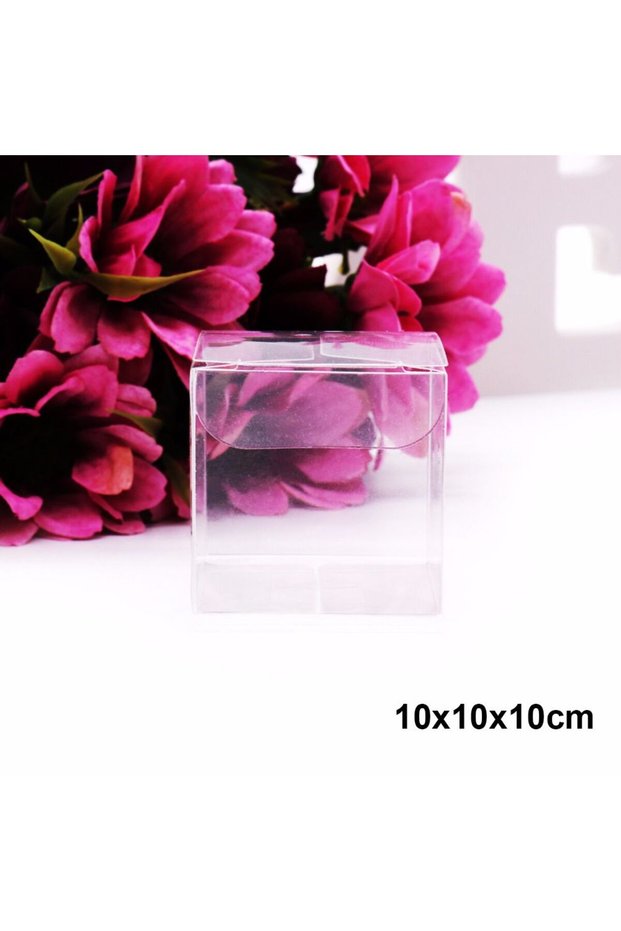 10x10x10cm- 10PCs PVC Square Clear Candy Gift Box Chocolate Candy Boxes Jewelry Storage Boxs Wedding