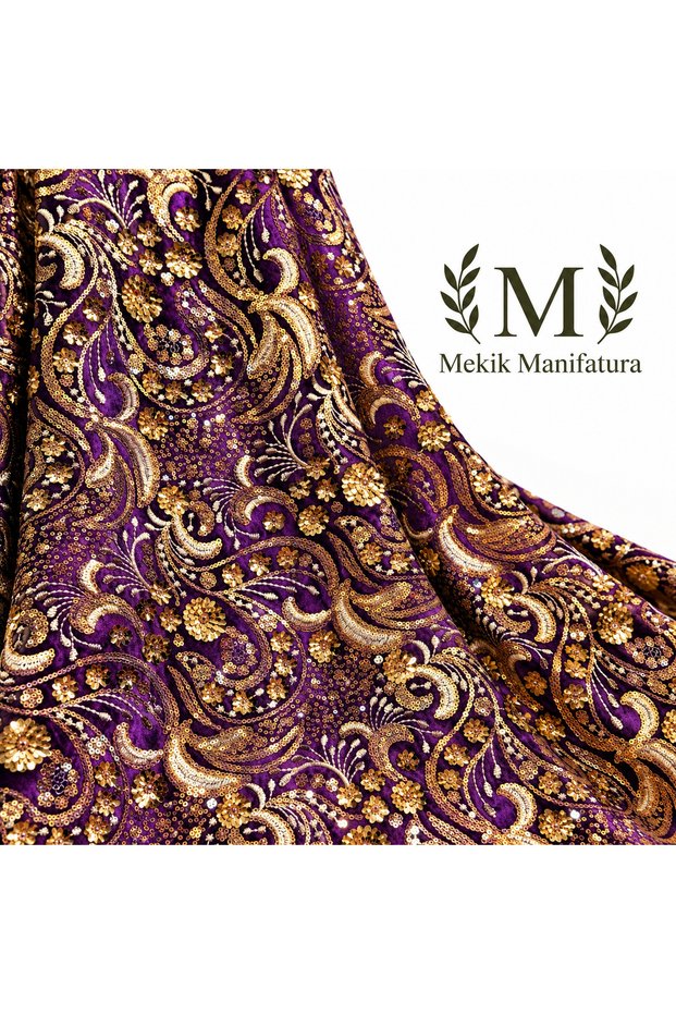 Sequin Embroidered Velvet Fabric (Velvet)