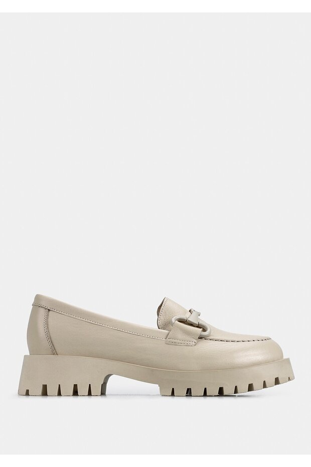 Beige Leather Women's Shoes