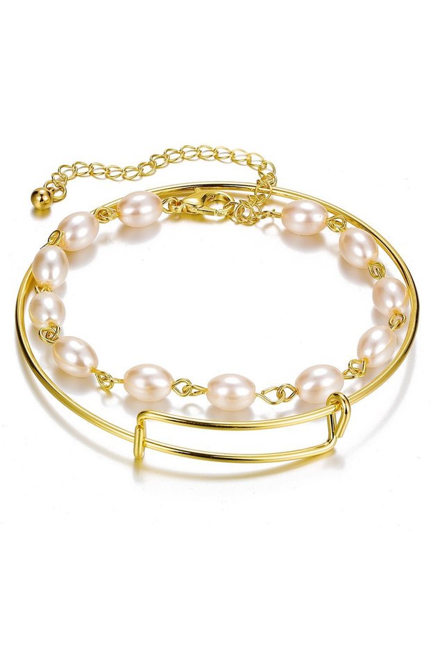 129 Bohemian Metal Chain Bracelet Set For Women Geometric Gold Color Thick Link Chain Open Bangle Fe