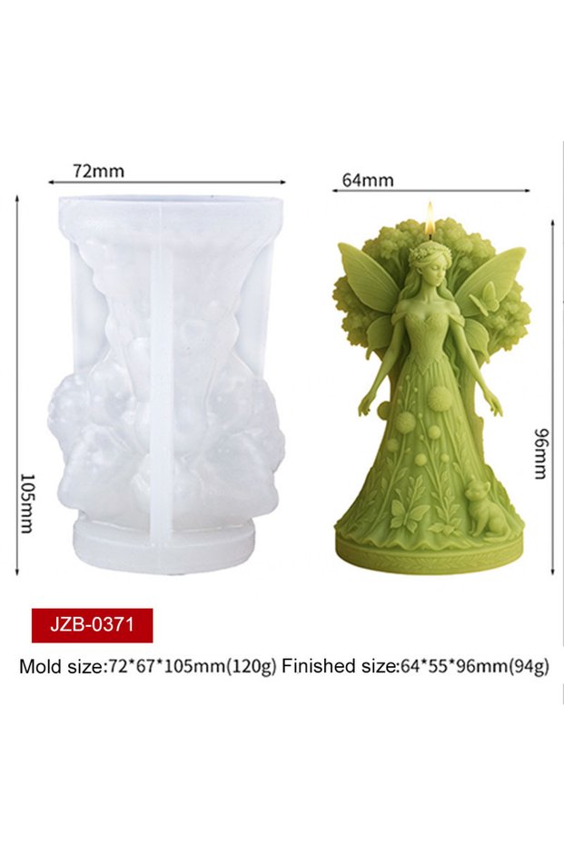 JZB-0371 3D Forest Fairy Silicone Candle Mold Winged Elf Goddess with Butterfly Aroma Soap Craft Orn