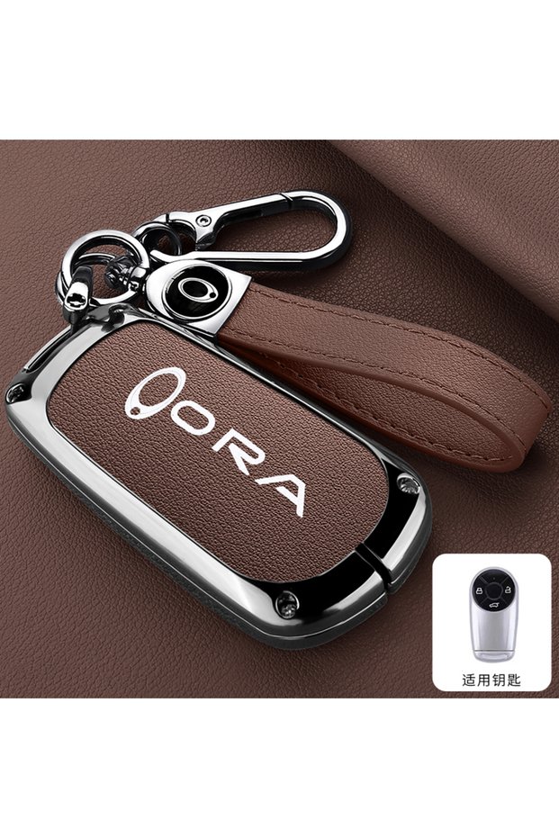 A-brown-3 Zinc Alloy Car Key Cover Box, Suitable for Great Wall Haval H6, M6, ORA Cat, White Cat, IQ