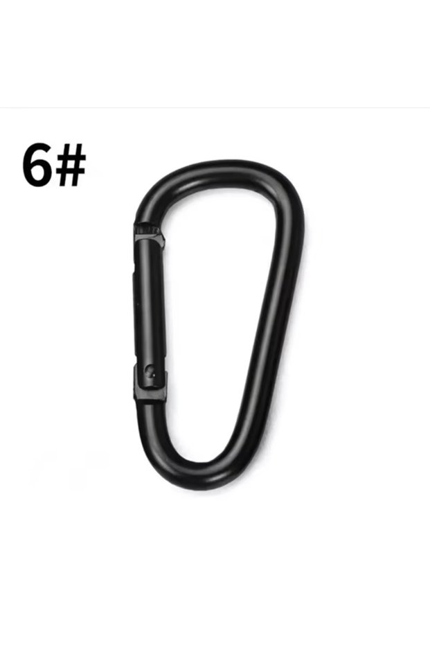 5pcs 5Pcs Black Aluminum Carabiner D-Ring Key Chain Clip Camping Keyring Snap Hook Outdoor Travel Ki