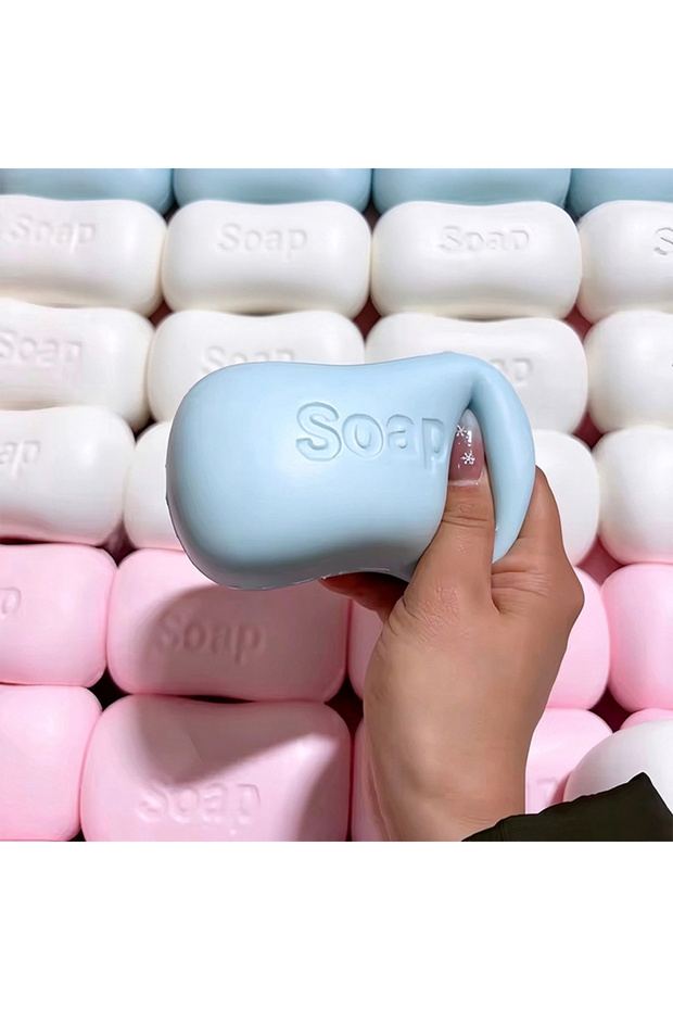 Blue Squishy Soap Fidget Toy Soft Slow Rising Simulation Soap Squeeze Stress Ball Toys ASMR Anti Str