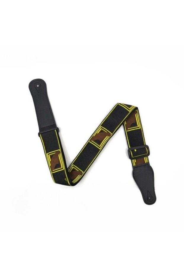 black 1pc Embroidery Guitar Strap Leather Acoustic Electric Guitar Widening Straps Folk Classical Wo