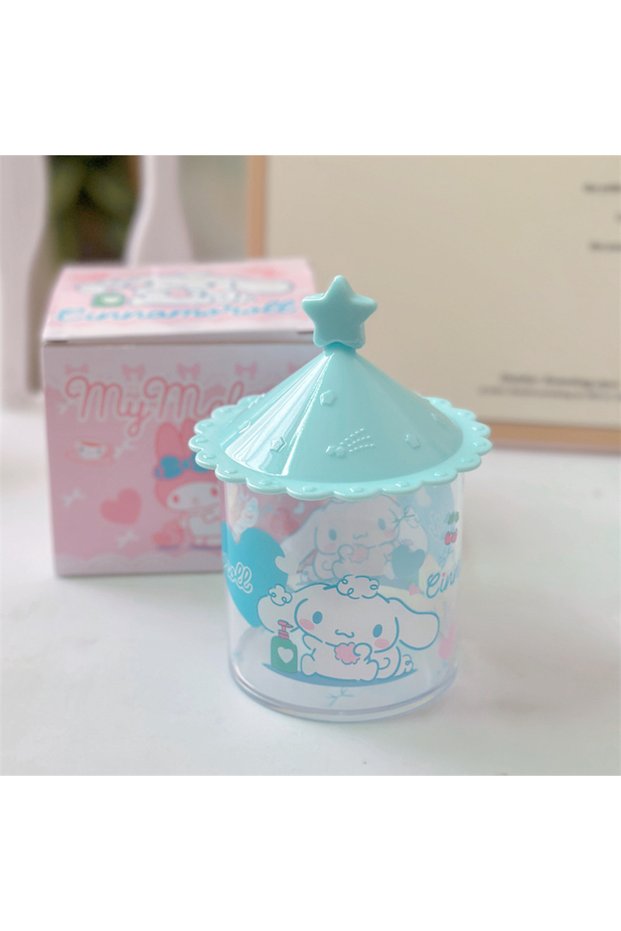 Cinnamoroll Sanrio Kuromi Melody desktop cotton swab storage box lid storage box circular desktop sm