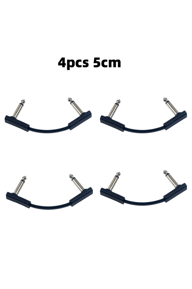 4pcs TS 5CM Miwayer Flat Cables for Guitar Effect Pedal 6.35 mm TS Right Angle 5~50cm/Space Saving/C