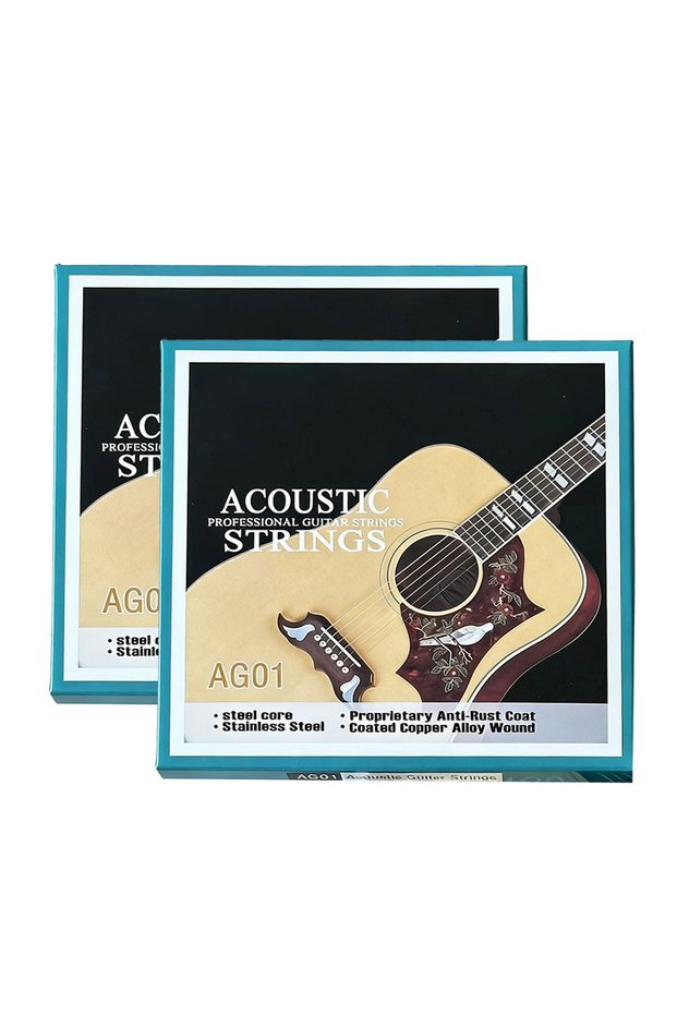 AG01 2 Set Miwayer 1/2 Set AG01 Acoustic Guitar Strings Set - Stainless Steel & Coated Copper Alloy,