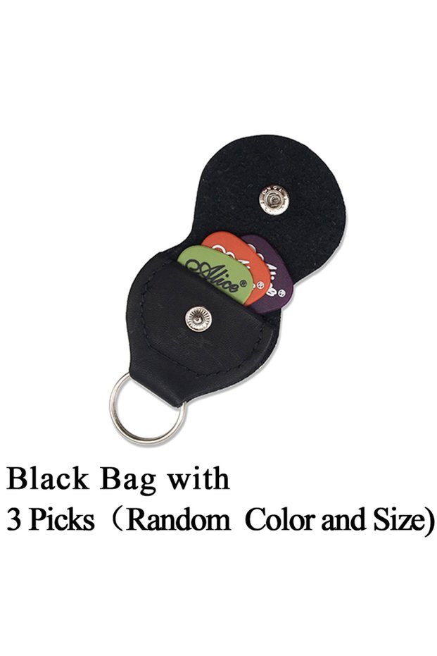 1PC Black 3SJBP 1PC Guitar Pick Bag with Random 3 Picks Set Black/Brown Pick Holder Bags Available P