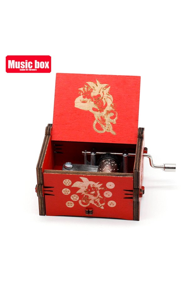 Dragon Ball 2 Anime Wooden Hand Crank Music Box Dragon Ball Z Naruto Demon Slayer Theme Engra