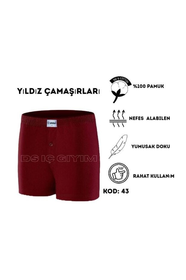 43 Men's Towel-Filled Plain Boxer Shorts Single