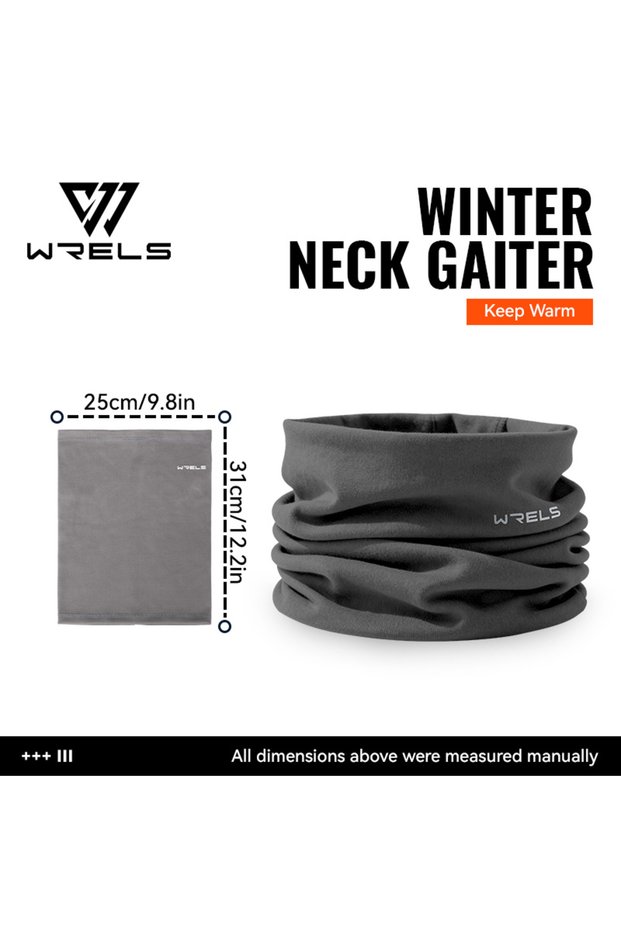 Dark Grey WRELS Windproof Mask Scarf Warmer Neck Gaiter Elastic Tube Face Cover Men Women Scarf Ski