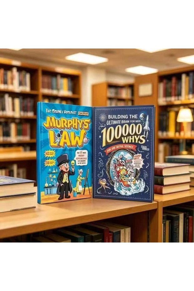 B-2Book Kids English Comic Book 4Pcs Set, Science Educational Storybook,100000 Whys,Murphy's Law,Che