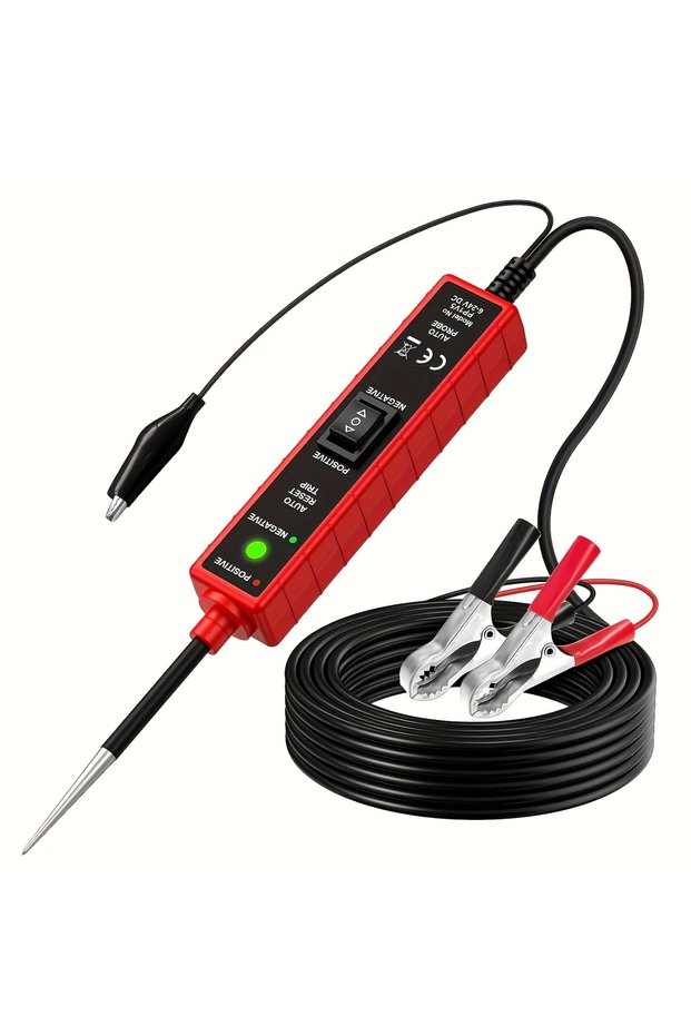 Red Power Circuit Probe Tester, 6-24V Dc Automotive Test Light, 12-Volt Circuit Tester with 13-Foot