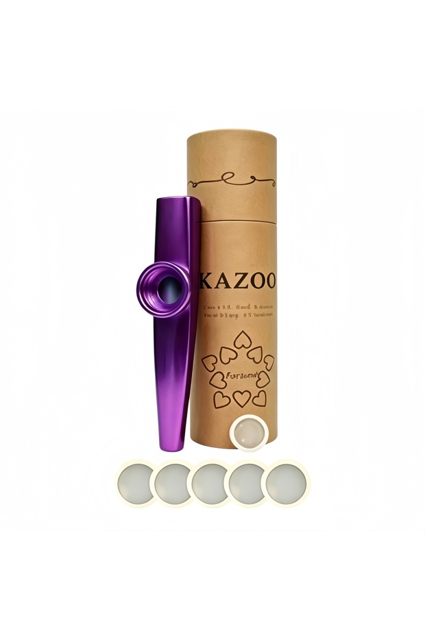 Purple Miwayer Kazoo Set with Kazoo + Flute Barrel + 5pcs Diaphragms, 7 Colors, Simple Easy to Learn