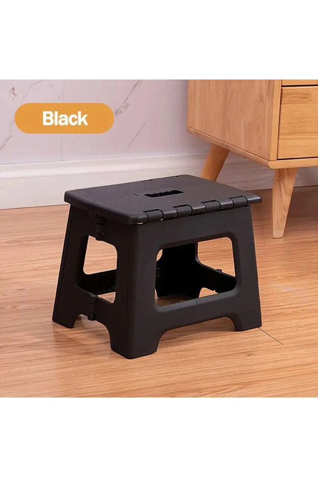 black Stylish Portable Foldable Stool Durable Construction for Indoor Outdoor Use Compact Design Sav