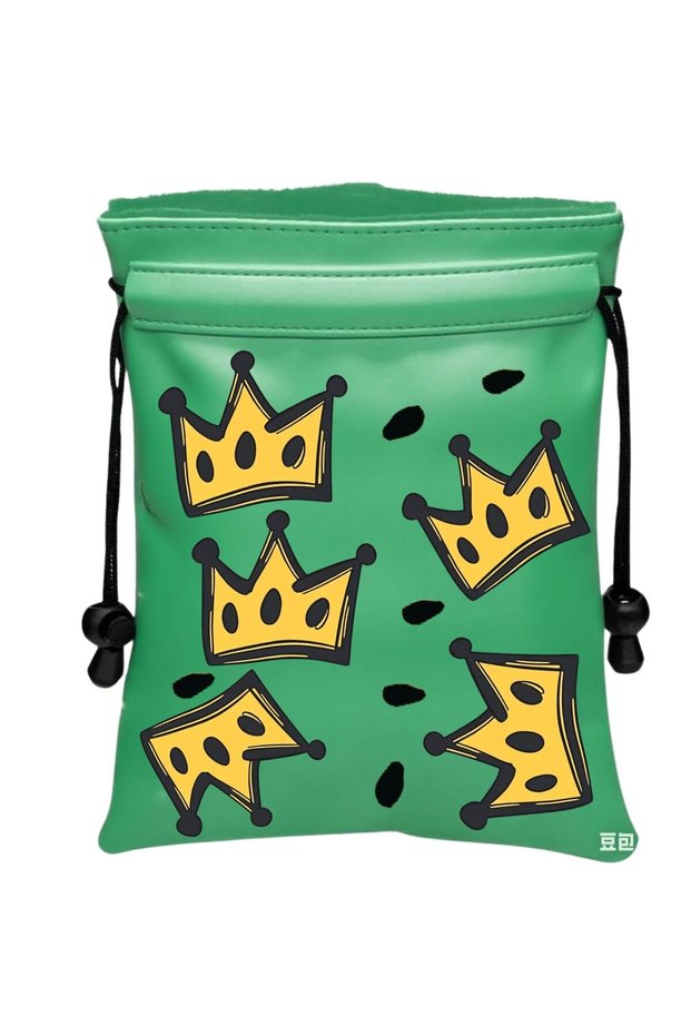 green crown pouch Crown Golf Valuable Item Bag, Funny Golf Valuables Pouch Golf Tee Pattern, PU Leat