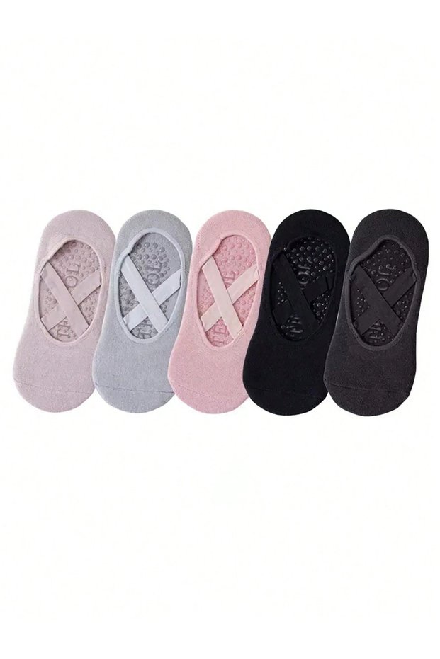 5pairs of 1/3/5 Pairs of Women's Socks, Boat Socks, Yoga Socks, Silicone Anti-Slip Dance Socks, Indo