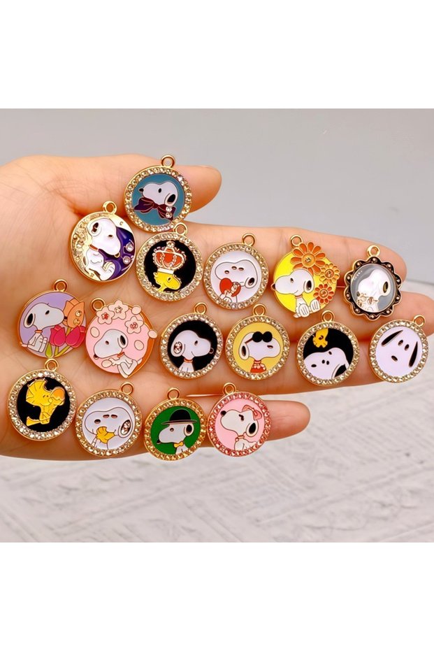 17 10pcs alloy drip oil dog pendant, DIY jewelry making earrings, keychain accessories