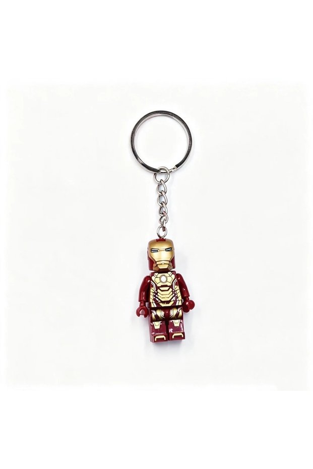 1PCS NEW Spiderman Iron Man Building Block Keychain Mini Action Figure Backpack Pendant Car I