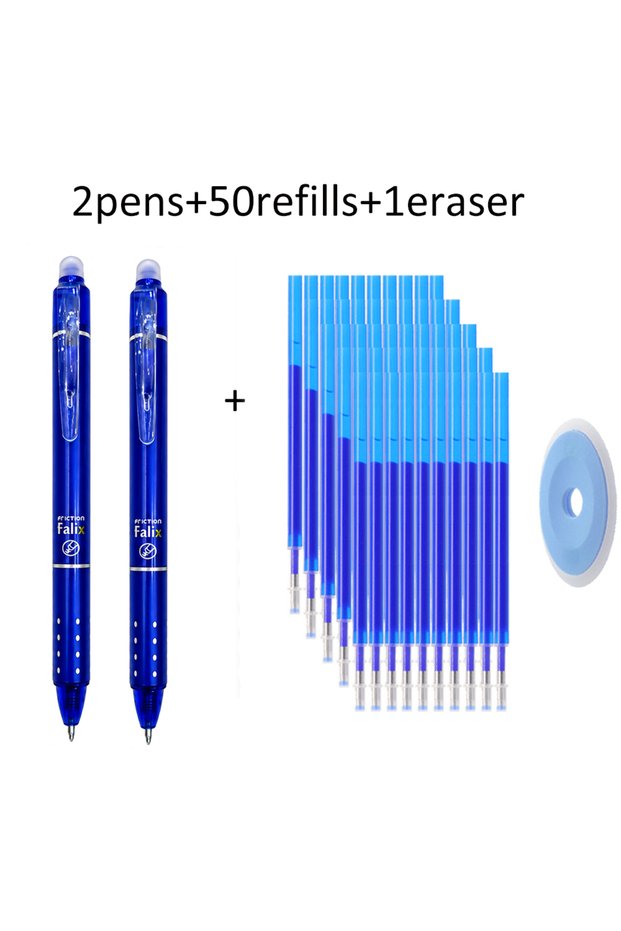 blue pen set Retractable Erasable Gel Pen Set 0.5mm Multi-color Ink Bullet Washable Handle Magic Ref