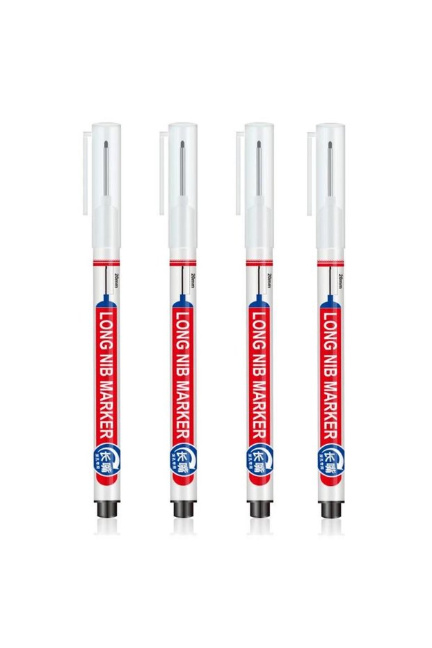 Black 4Pcs 5Pcs 20mm Multi-Purpose Deep Hole Long Nib Head Marker For Metal Perforating Pen Waterpro