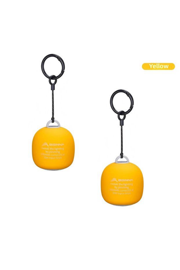 Yellow 2pcs BISINNA 1/2pcs Portable Camping Lantern Lightweight USB Rechargeable Light Mini Squeeze