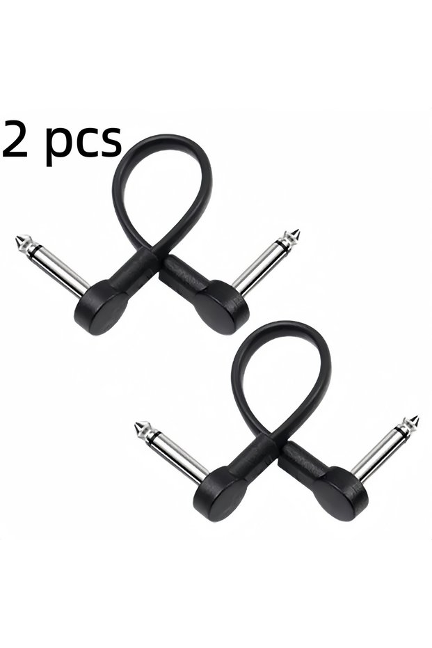 2 pcs Miwayer 15cm Guitar Effect Pedal Flat Patch Cables, 1/2/4/6pcs Kit, 1/4 Right Angle Connector