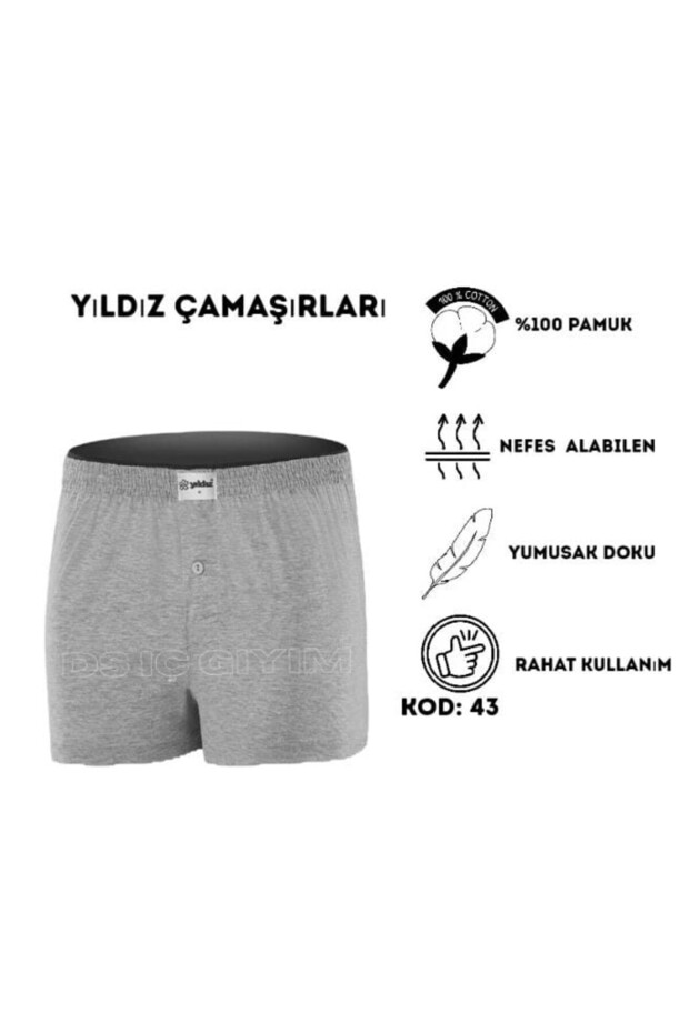 43 Men's Towel-Filled Plain Boxer Shorts Single