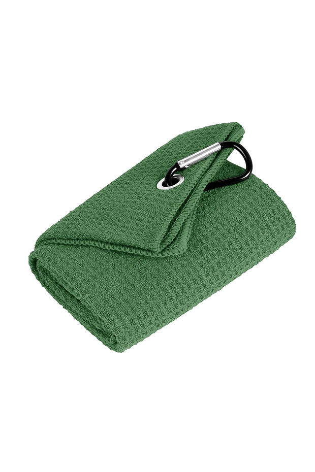 green 1pc Golf Towel for Bags with Clip and Microfiber Waffle Pattern, Black (30*50cm/11.8x19.6in),S