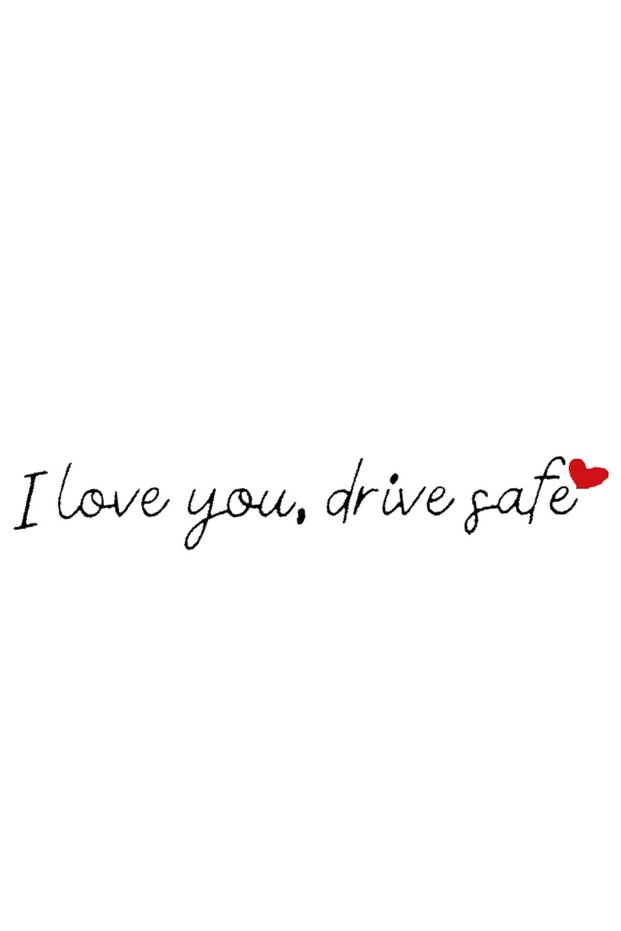 Black I Love You Drive Safe Rearview Mirror Decal, Sweet Red Heart Sticker, Car Interior Window Deco