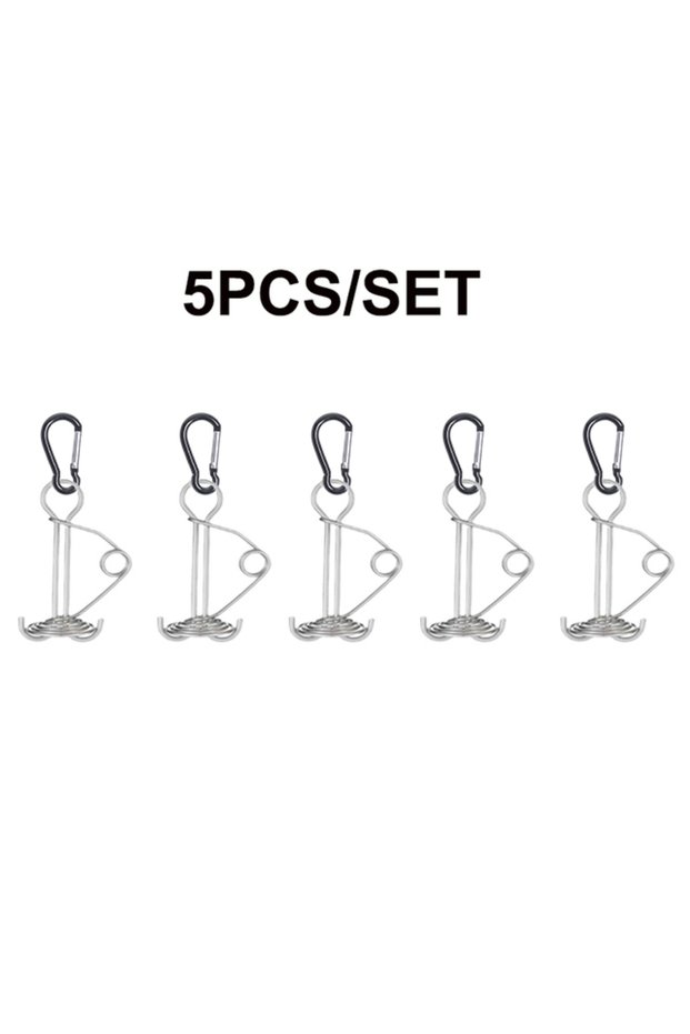 C-type buckles Windproof 5PCS Rope Buckle Retractable Spring Design Outdoor Camping Octopus Deck Gro