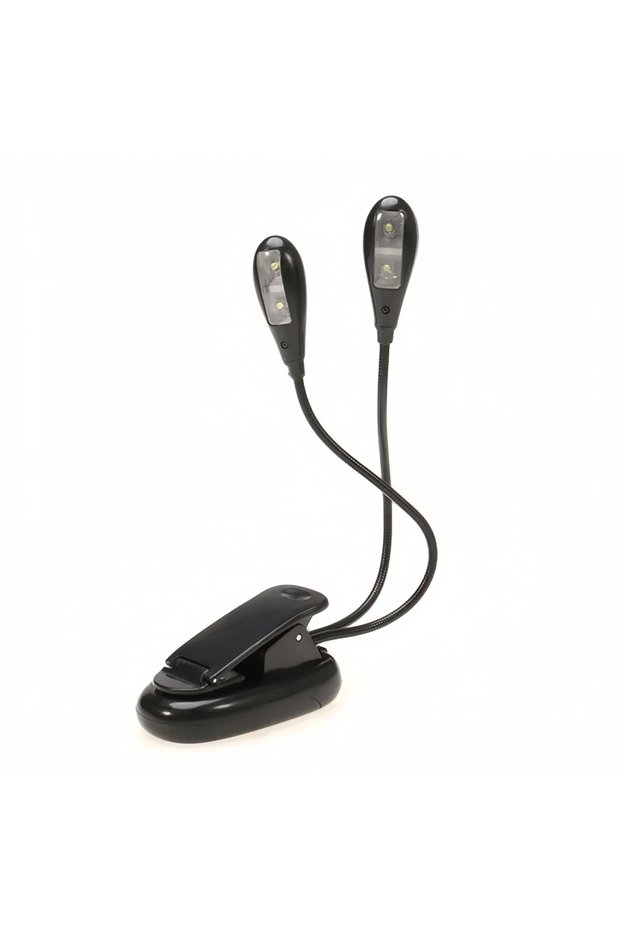 Black Miwayer Piano Music Stand Light Black/White, Clip-on Dual Arms 4 LEDs Adjustable Dimmable Read