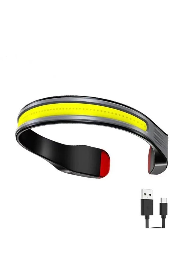 1PC G23 COB Rechargeable Headlamp, 3 Lighting Modes Wide Angle Floodlight with Rear Red Warning Ligh