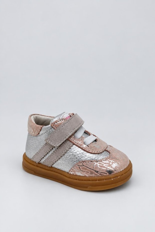 Genuine Leather Girls First Step Sneakers Pink