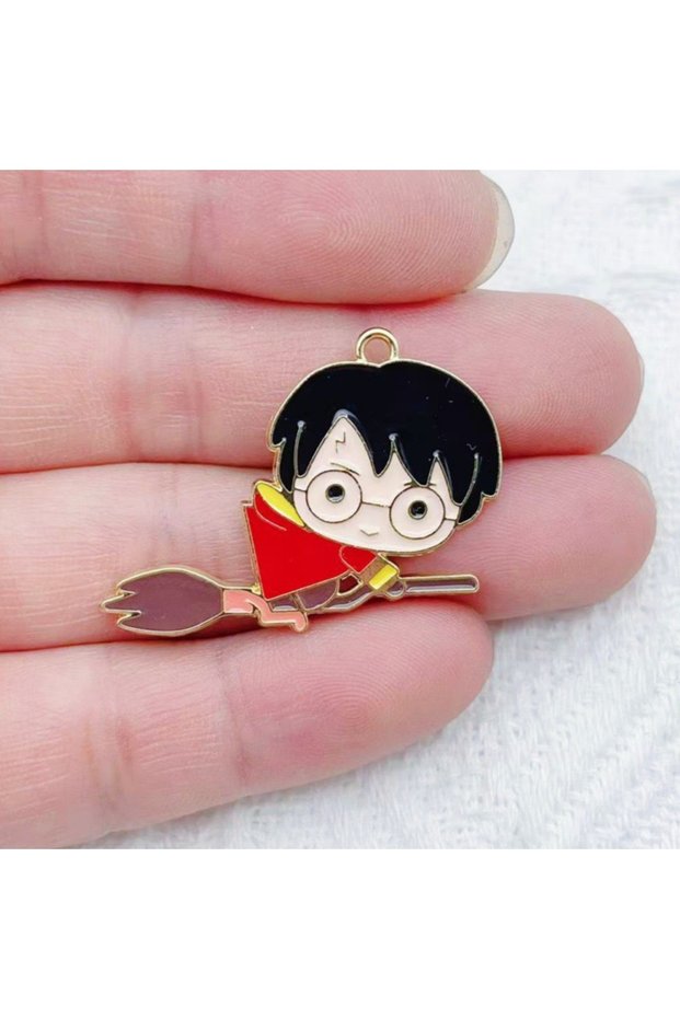 6 10pcs alloy drip oil cartoon character pendant, DIY jewelry making earrings, keychain accessories