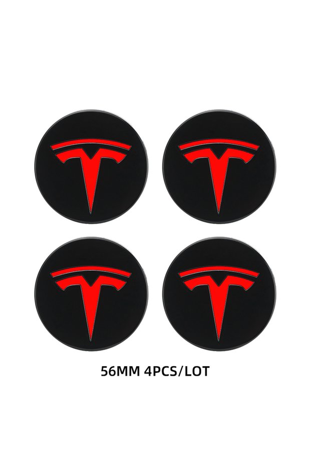 black red 4pcs/set 56mm Model 3 Model Y Original Covers Hub Caps Wheel Center Caps for T