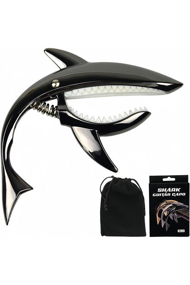 Bright-Black Miwayer Shark Guitar Capo, 5 Colors Available, High Quality Zinc Alloy Quick Change Cla