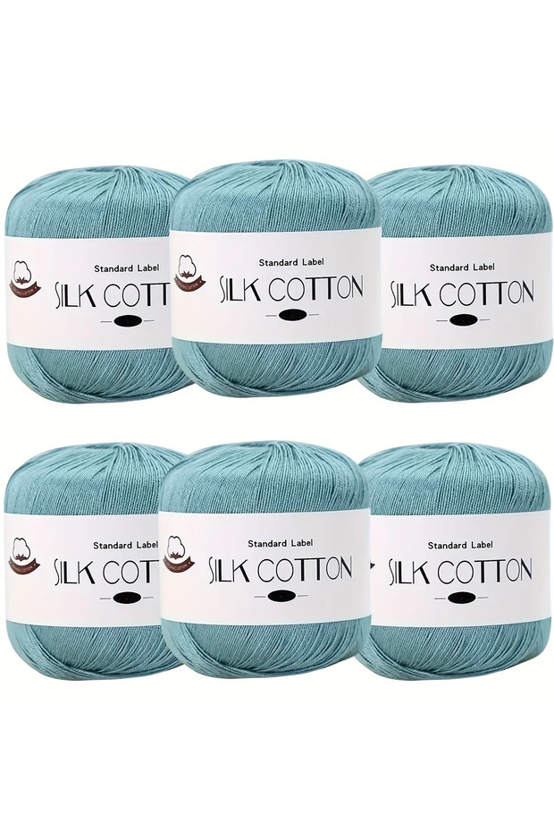 6pcs-19 Silk Cotton Yarn - Fine Lace Thread for Crochet, Knitting Sweater,Shawls, Scarves, and DIY C