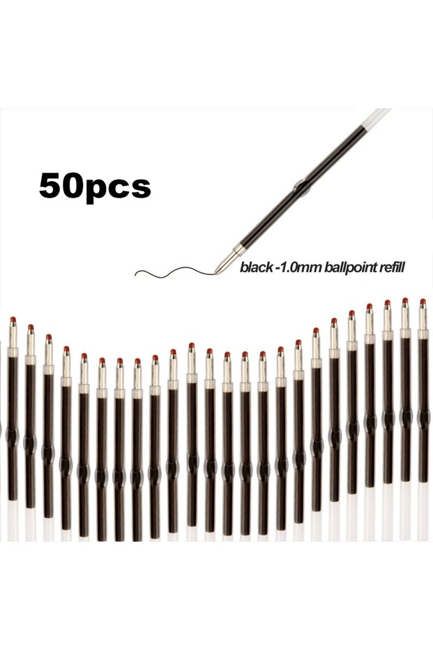 50pcs refills 100/200pcs Large-Capacity Refill Beaded Pen Refill 1.0mm Black Ink Ball Writing Refill
