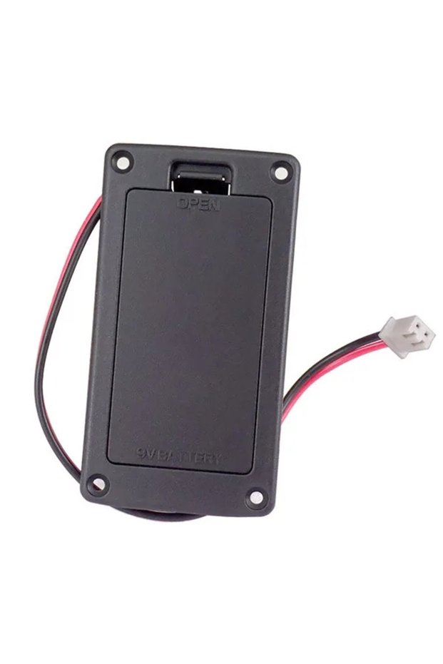 D Guitar Parts 9V Battery Case Holder Cover Box for Acoustic Guitar Bass Pickup Black of 1pcs