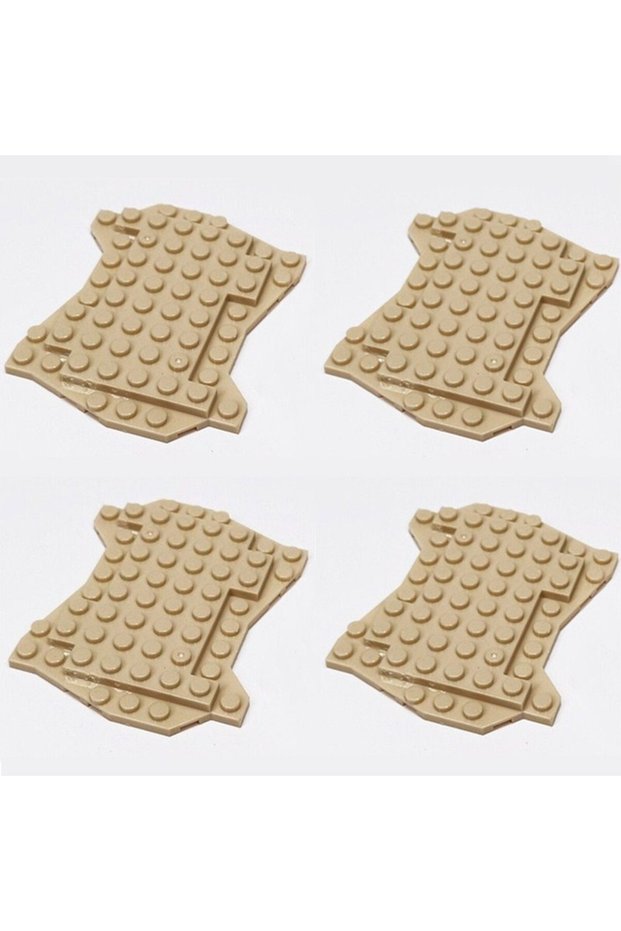 4pcs Yellow 4pcs Irregular Special Baseplate DIY Assemble Building Blocks, Plant Trees Forest Garden