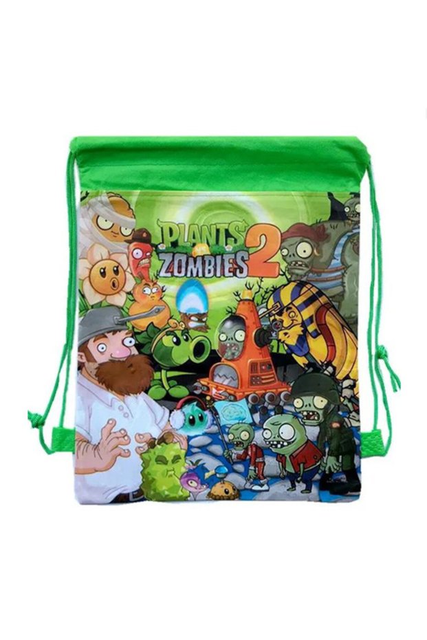 1 قطعة حقيبة نايلون بتصميم شخصيات كرتونية من Plants VS Zombies مع سحاب سحب سهل الفتح
