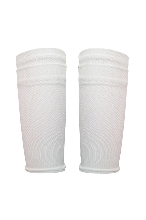 L WHITE 1pair soccer leg warmers inserts pocket style breathable soft sports double layer leg warmer