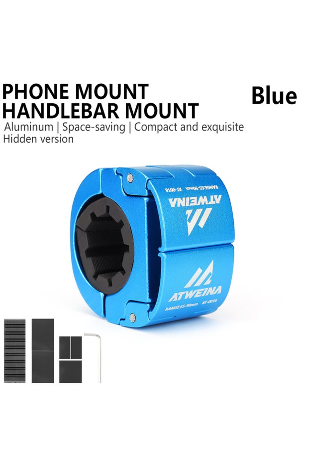AT-0018-Blue 2025 New Aluminum Bike Phone Mount Shockproof Hidden Design Handlebar Holder Universal