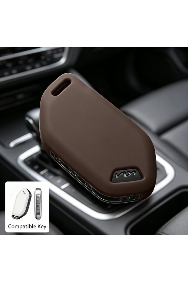 brown 1pc Silky Soft Key Case For Kia K3 EV5 Sorento Perriki Ev9 EV6 Gt 8 Port Carnival 2023 EV6 Car