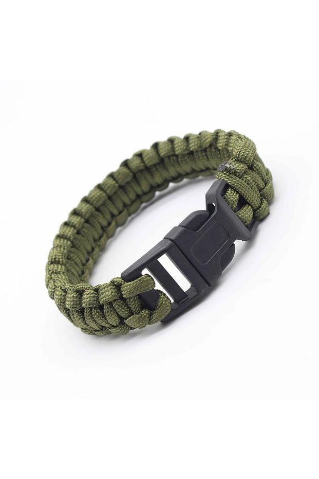 Green 23cm/9in Seven Core Paracord Survival Bracelet for Outdoor Emergency Escape Camping Tool with