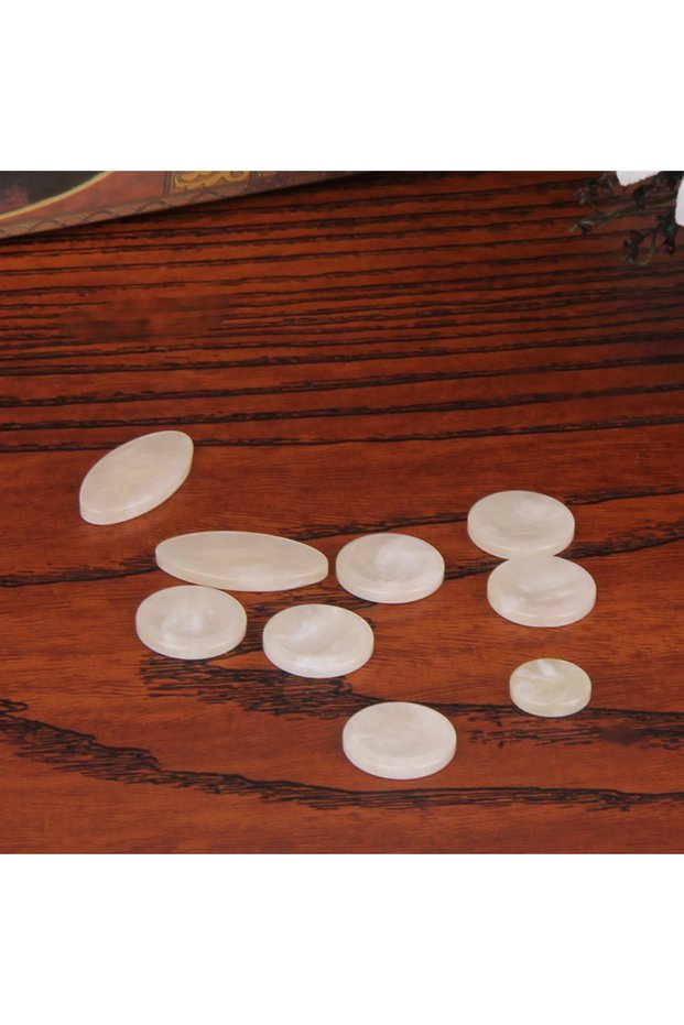 Beige Set Of 9 Saxophone Key Button Inserts For Soprano Alto Tenor Saxophone Components Plastic Poli