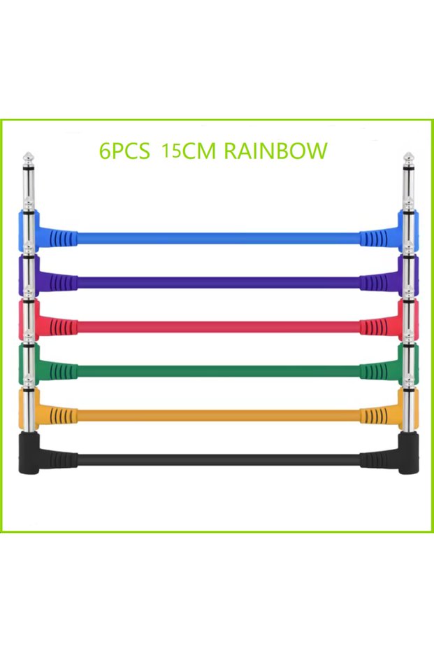 Colourful 6Pack 3/6 Pack 6In Guitar Patch Cables,Black/Colorful Guitar Pedal Cable Effect Cable Cord
